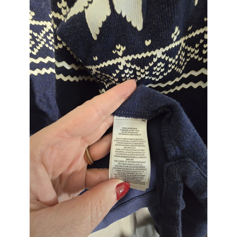 Polo Ralph Lauren Vintage Style Fair Isle Snowflake Quarter Zip Pullover XL flaw - Picture 9 of 11